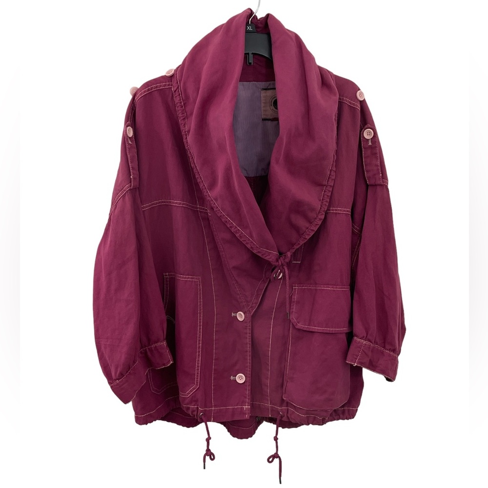 Anthropologie Daughters of the Liberation Purple Utility Jacket Size LARGE